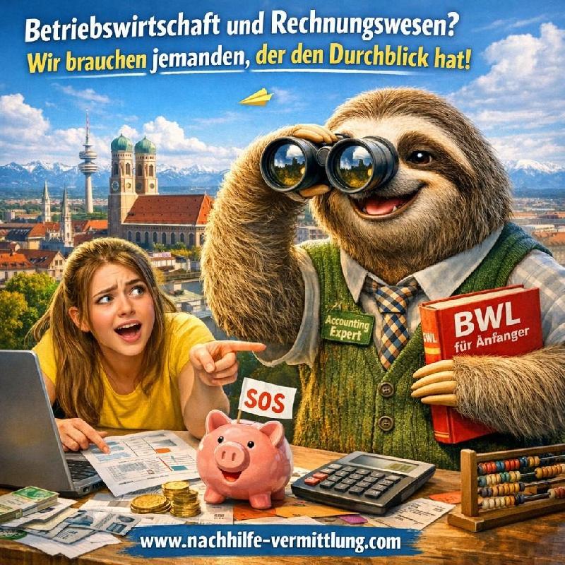 Nachhilfe Betriebswirtschaftslehre, Rechnungswesen, BWR, Betriebswirtschaft, Buchführung, Accounting München
